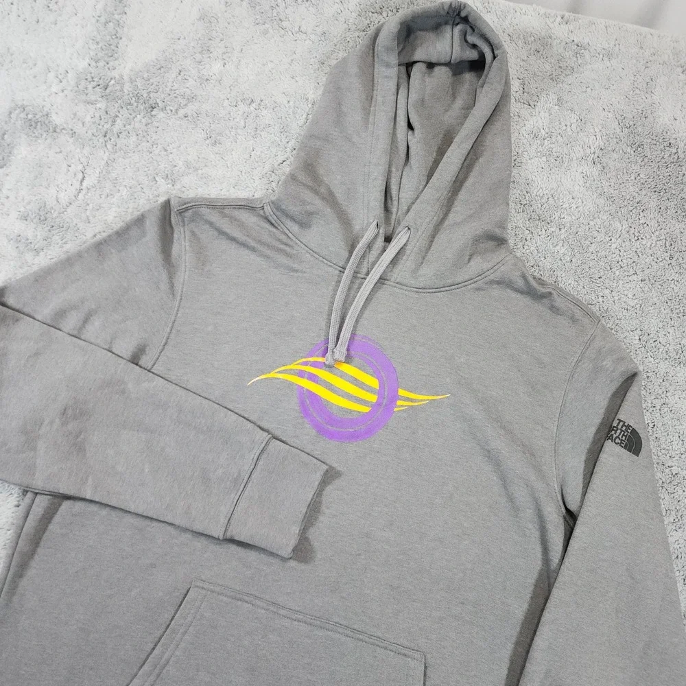 The North Face Hoodie Mens XL Gray Fleece Logo Graphic Print Sweatshirt Pullover